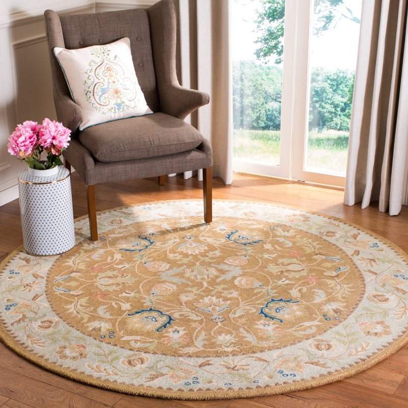 Molter Bergama Hand Tufted Wool Oriental Rug, Round 4'