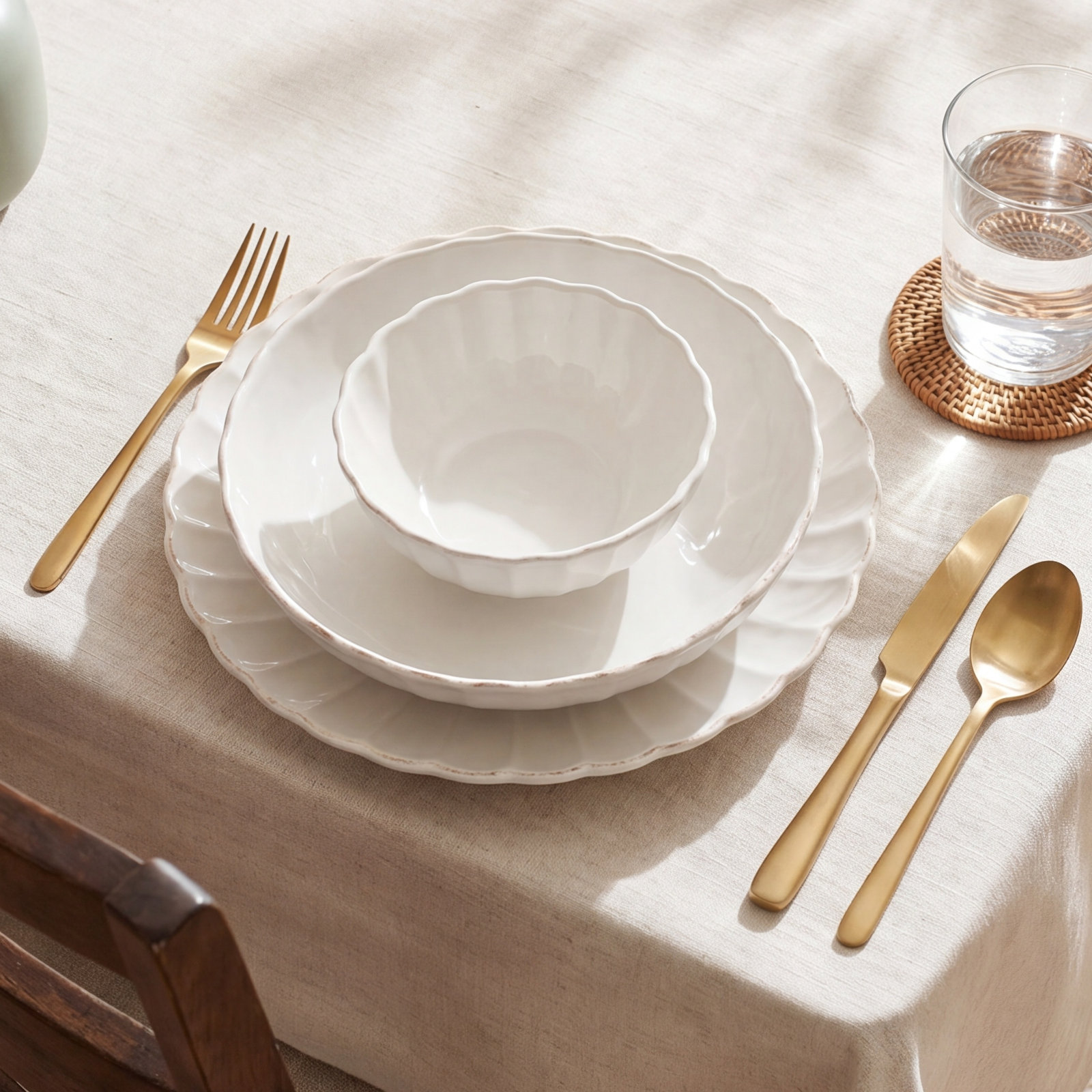 French Perle Stoneware Dinnerware Set