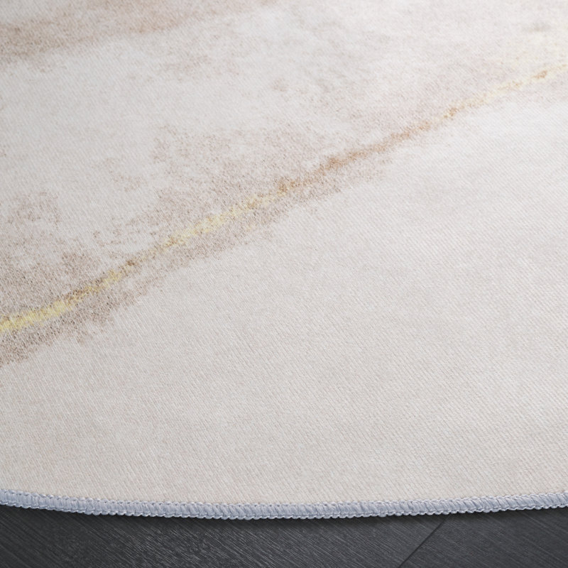 Bennita Area Rug In Beige / Gold, Round 6"