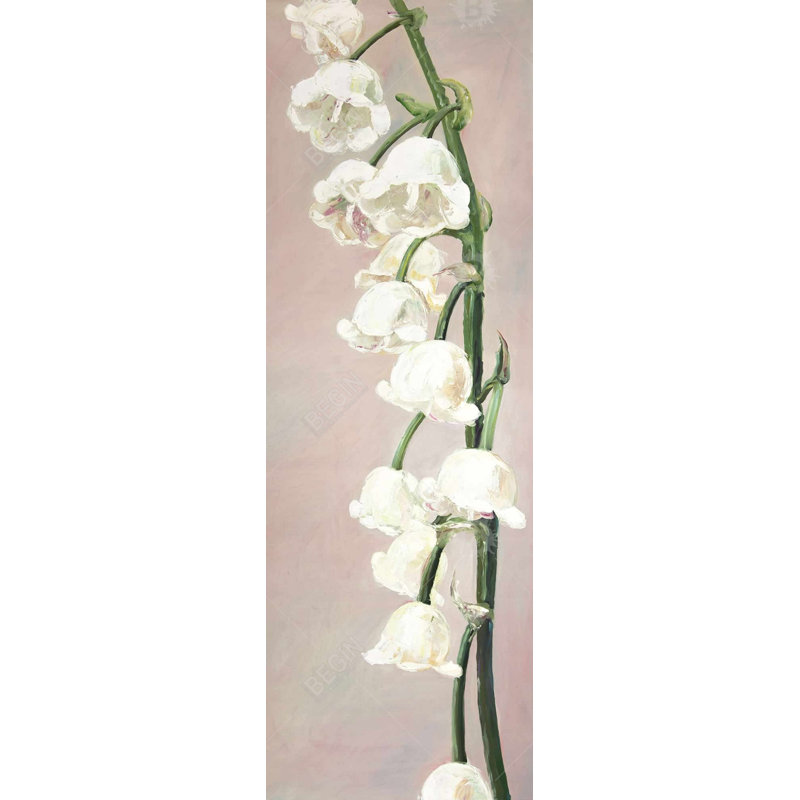 "Fleurs de muguet" sur toile, H 60 po x l 20 po