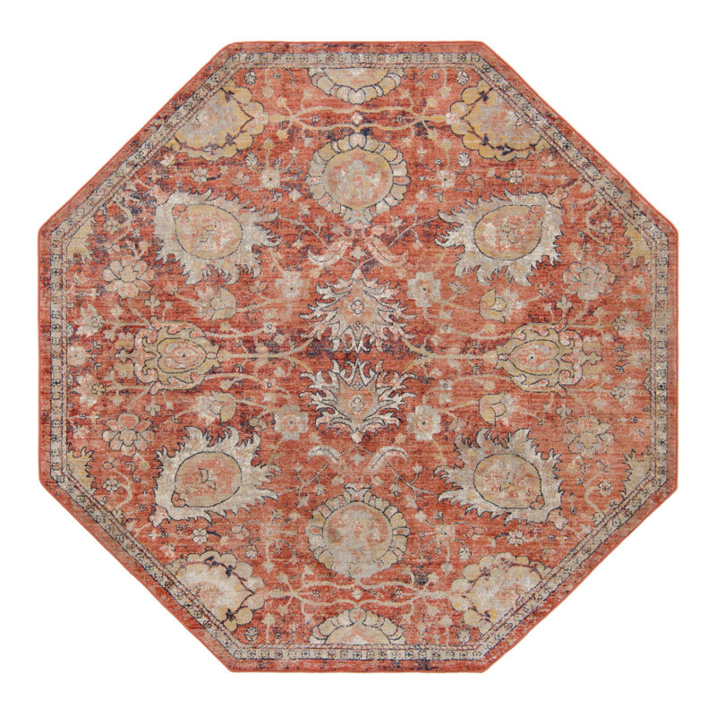 Akira Floral Indoor Rug, Octagon 7'10" x 7'10"