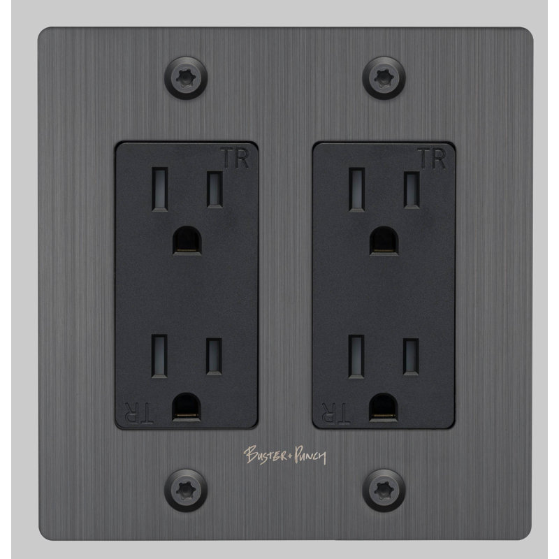 2G Duplex Outlet / Linear / With Logo, Smoked Bronze