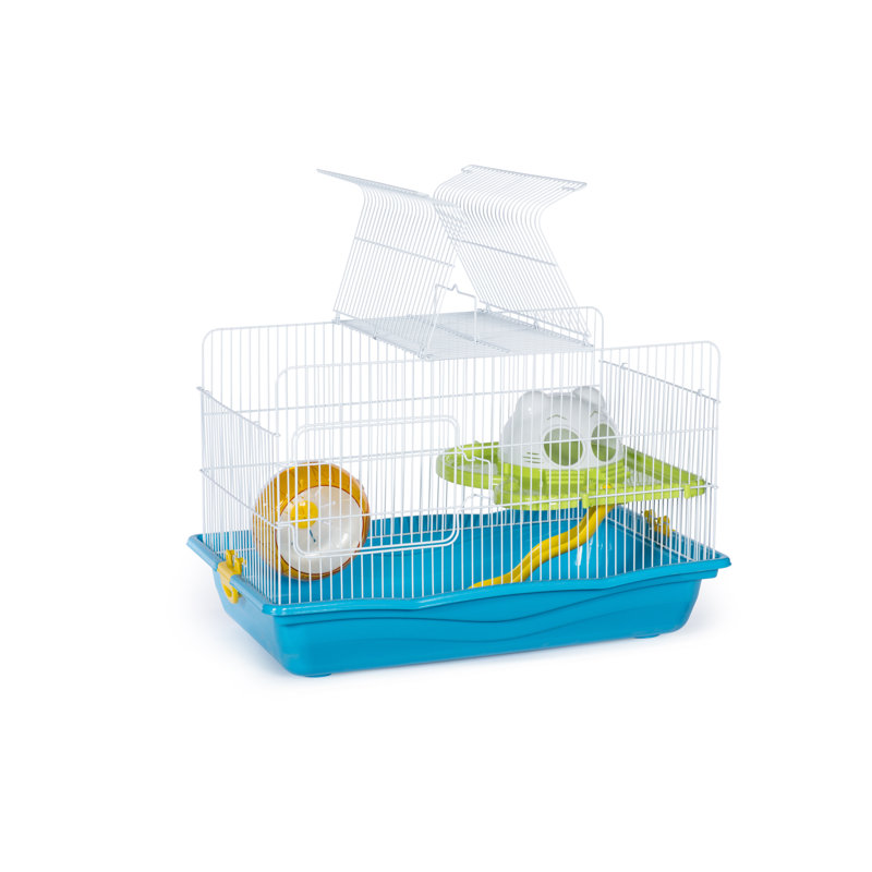 Cage à hamster avec plateforme Cherronda, Grand (H 14,25 po x l 13,375 po x P 21,625 po), Bleu