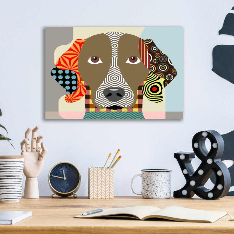 "Weimaraner" par Lanre Adefioyue, H 12 po x l 16 po x P 0,13 po