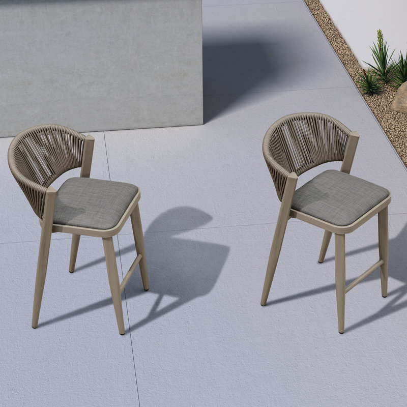 Tabouret de bar avec coussin, Cadre gris / coussin gris