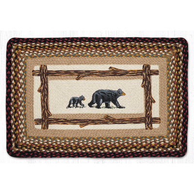  Tapis à motif oblong - maman bourgogne et ourson 30 po