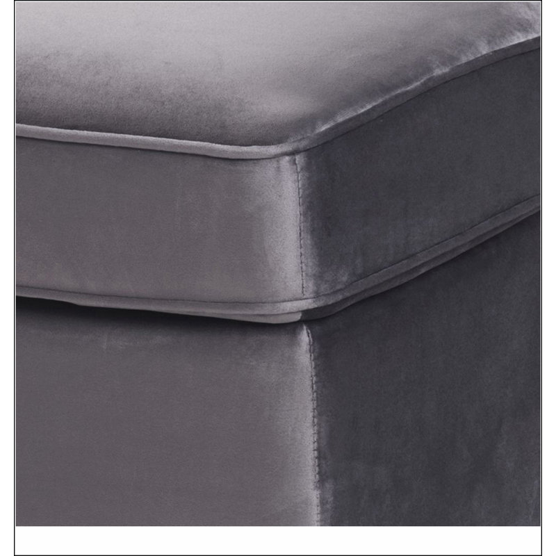 Grey Rectangle Ottoman, Gray