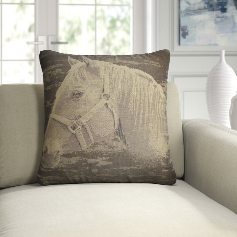 Mister Ed Square Pillow Cover & Insert, Brown
