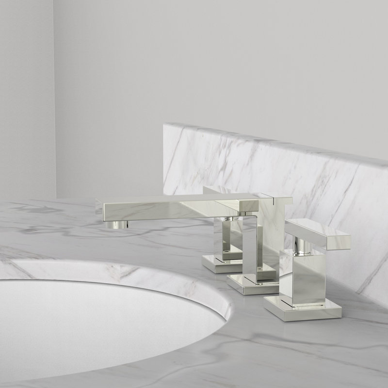 Skylar Widespread Bathroom Faucet with Drain Assembly, Satin Gold