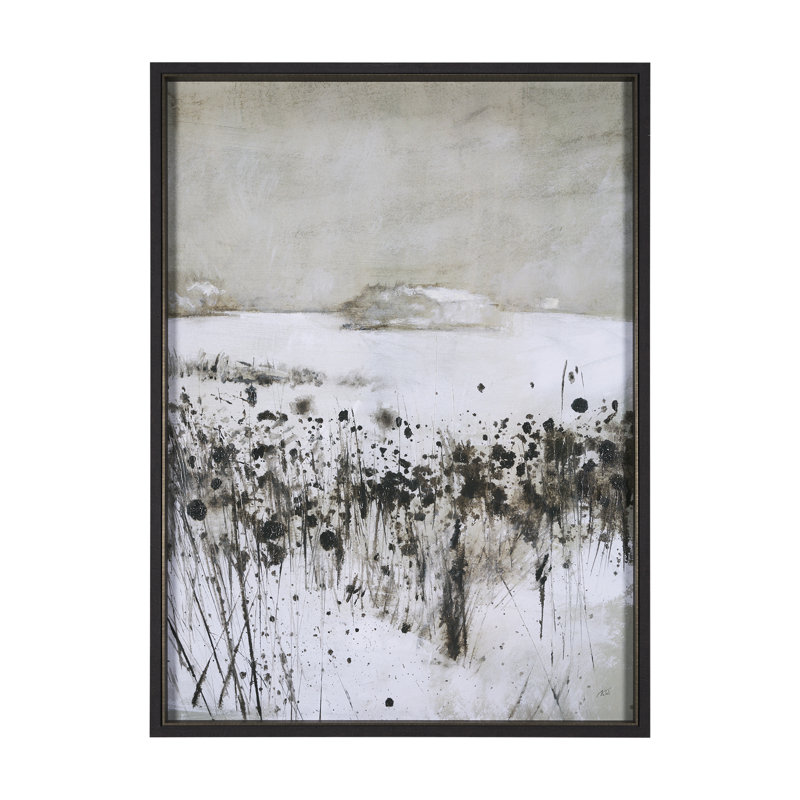 «Cloudy Day», reproduction d'art encadrée texturée à la main, 61,5 po H x 45,5 po L, Jour d'hiver I