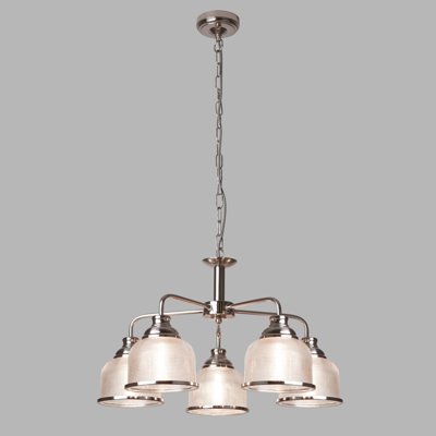 Lustre traditionnel 5 lumières à abat-jour Asner