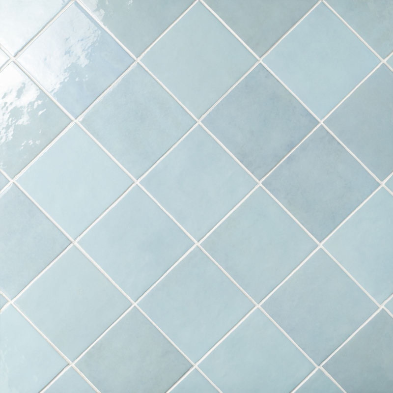 Cloe 5" x 5" Ceramic Tile, Baby Blue