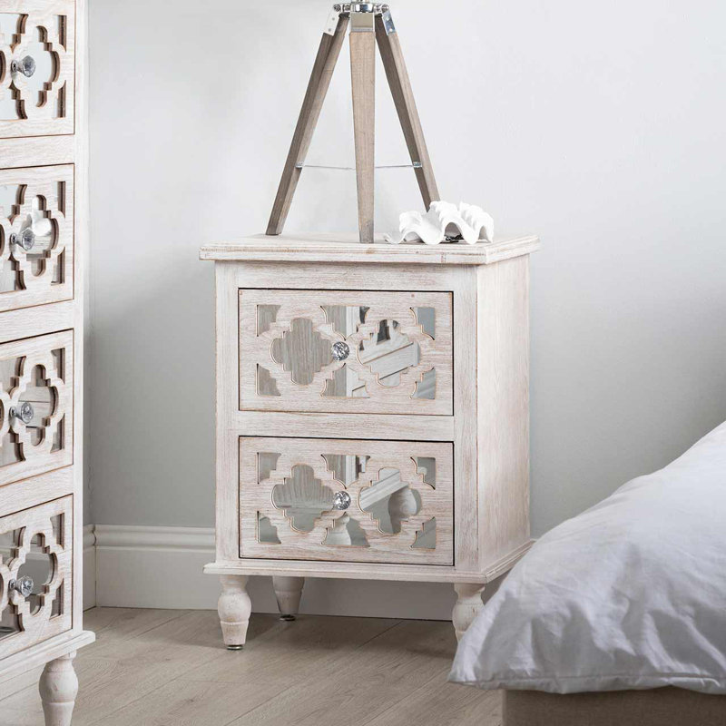 2 Drawer Bedside Table for Bedroom Furniture Nightstand Storage Cabinet Side Table