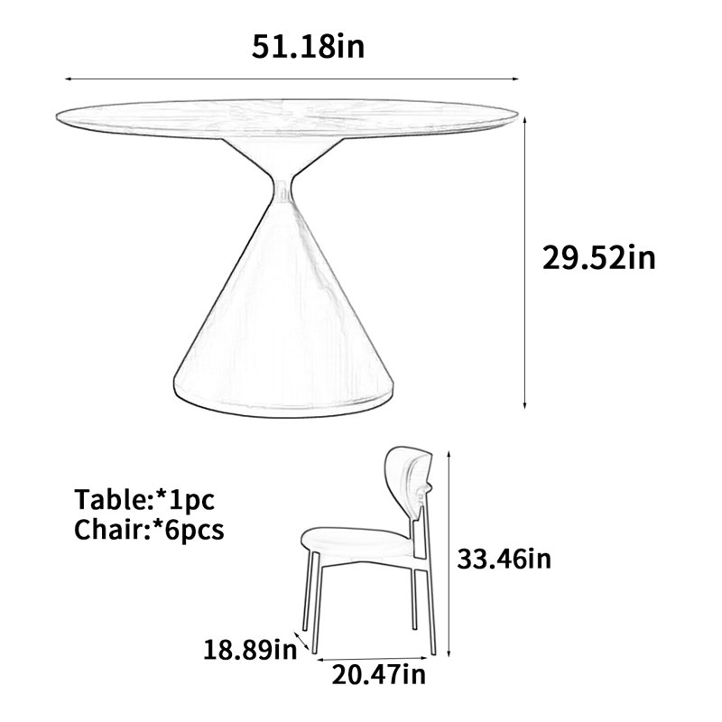 Table ronde en bois massif French French, H 29,52 po x L 51,18 po x l 51,18 po