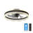 20" Black Led Ceiling Fan With Acrylic Fringe Light, Remote & App, 6 Speeds