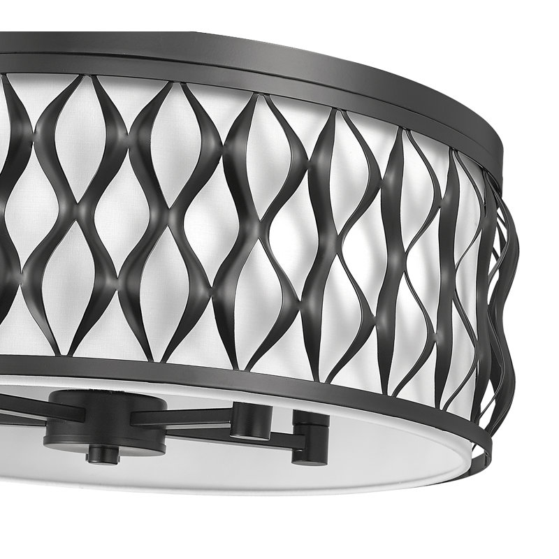 Reggi Fabric Flush Mount, Matte Black