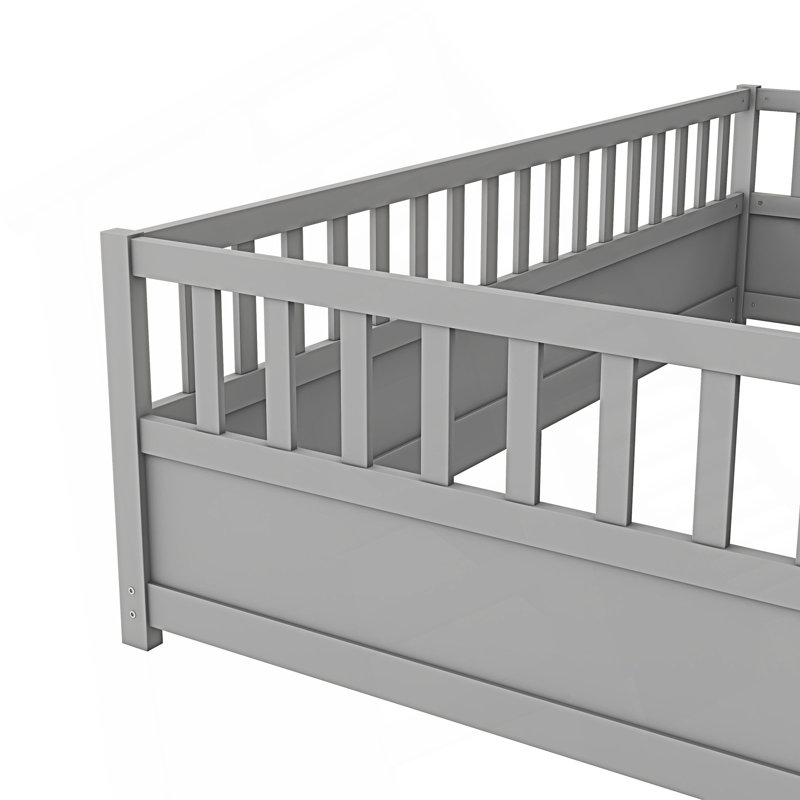 Lit simple au sol, gris