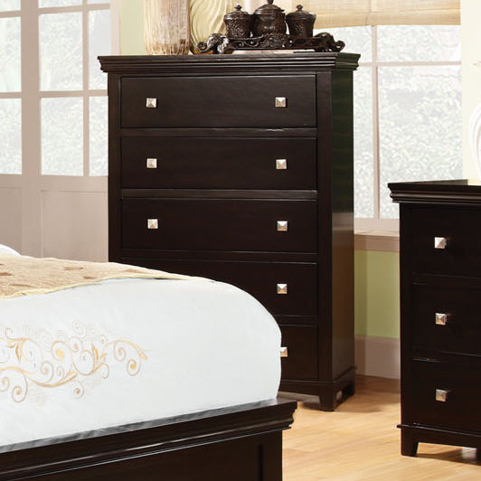 Ensemble de chambre à coucher standard 4 pièces Tussey, Très grand, Cerisier brun