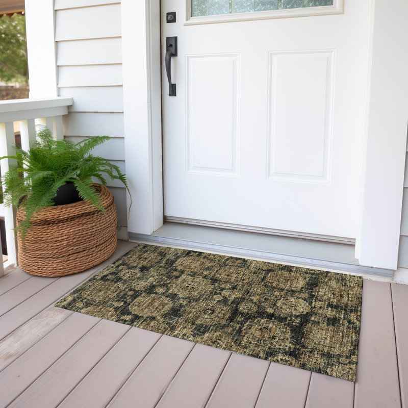 Floral Indoor / Outdoor Rug, Rectangle 1'8" x 2'6"