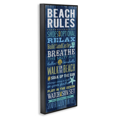«Beach Rules», panneau de motif de planches bleues, motifs de motivation, art mural par Stephanie Workman Marrott