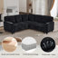 Canapé d'intérieur, canapé rembourré moelleux, canapé modulaire en L avec lit escamotable, ports USB et rangement intégré