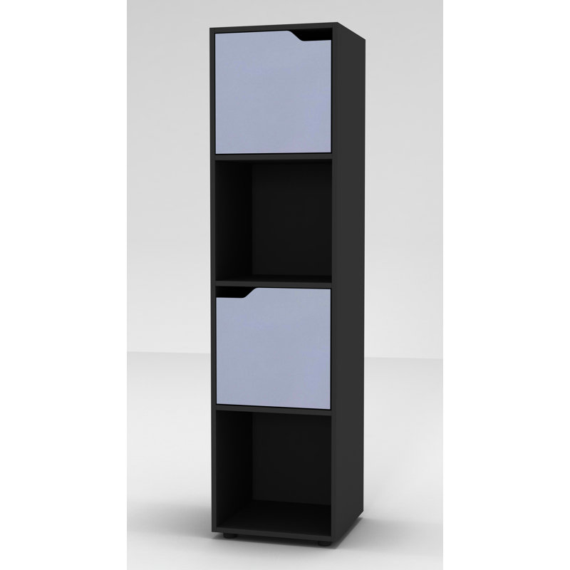 Imagen 119cm H x 30cm W Cube Bookcase, Black/Grey