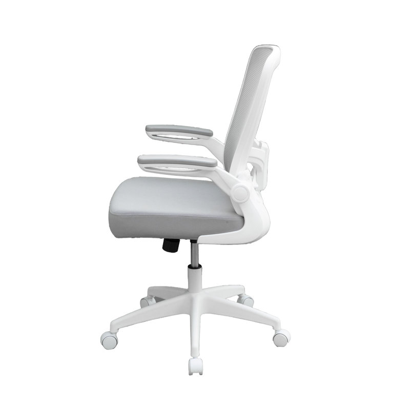 Gray Mesh and Fabric High-Back Task Chair with Adjustable Arms