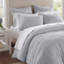 Ensemble de courtepointe 3 pièces en coton brodé double / grand, bleu-128367402-128367404