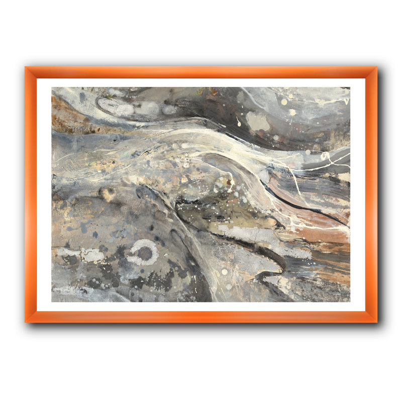 «Fire and Ice Minerals I», reproduction sur toile encadrée, H 36 po x l 46 po x P 1,5 po, Cadre orangé