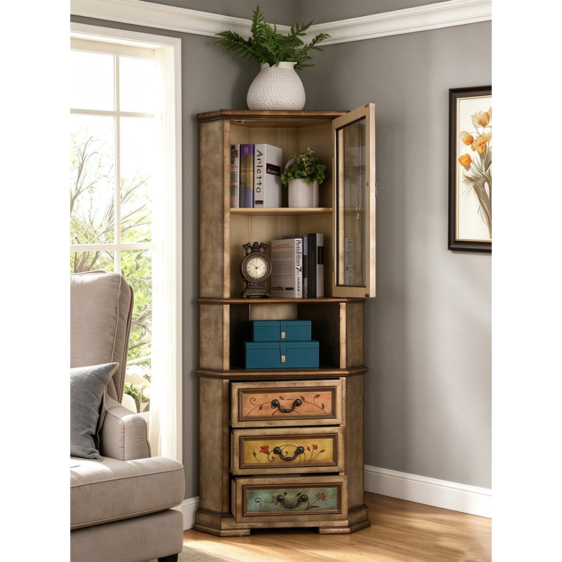 28.35 " W China Cabinet, Gold