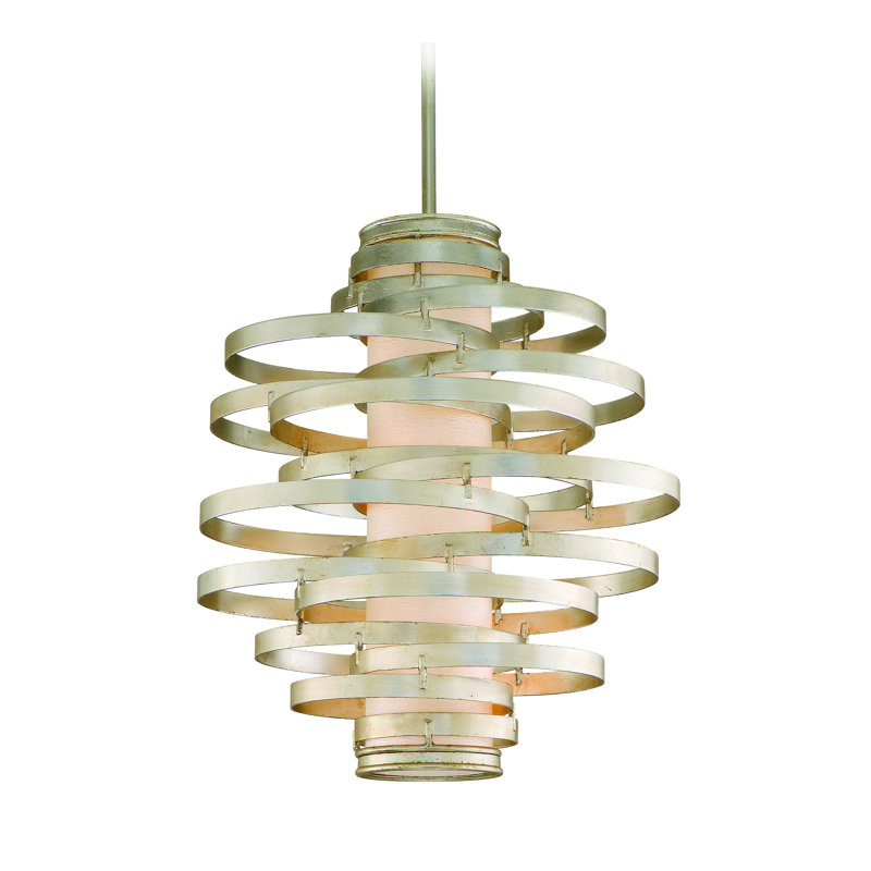 Vertigo 4 - Light Unique / Statement Geometric Chandelier, Modern Silver, 2