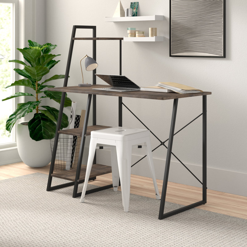 Blohm Writing Desk, Dark Oak, Black