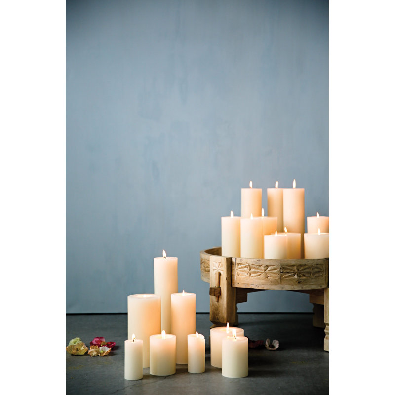 Unscented Pillar Candle, 8" H x 4" W x 4" D