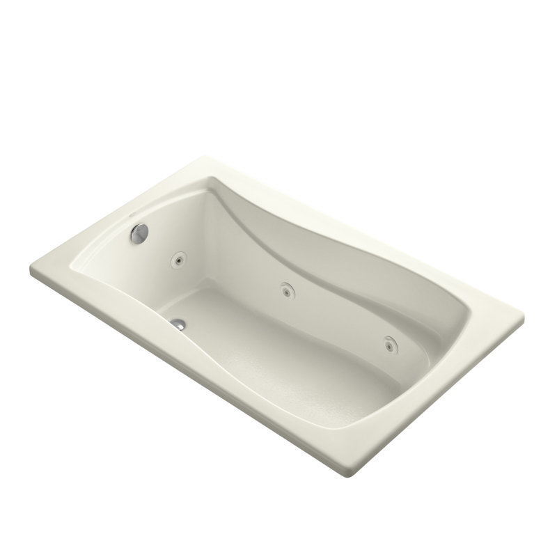 Mariposa 60" x 36" Drop-in Whirlpool, Biscuit