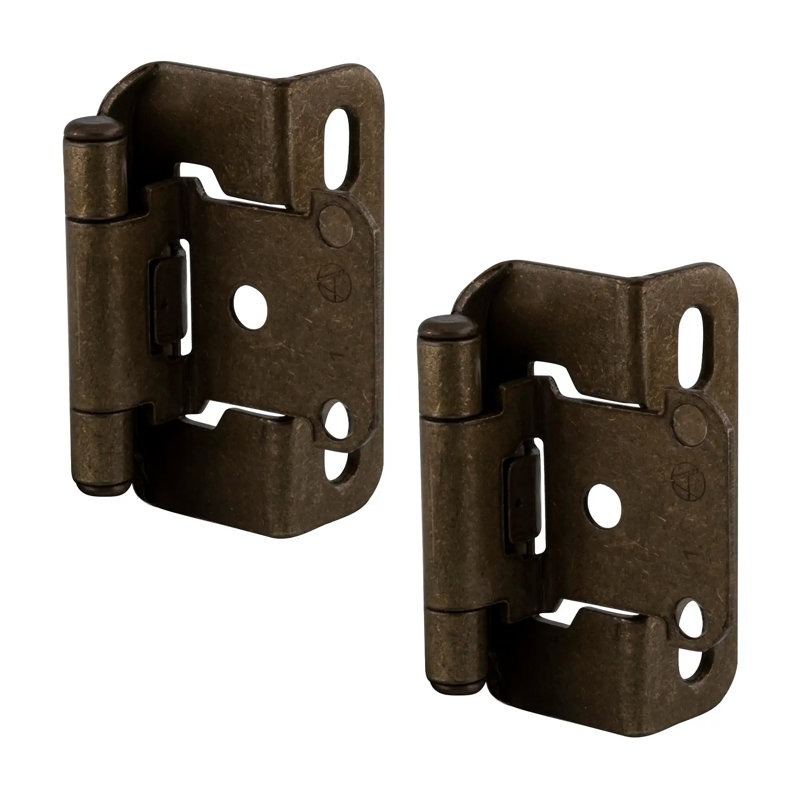 Charnière à fermeture automatique Brixwell BXD0557BB, zinc, longueur 2-1 / 4 po, largeur 1-3 / 4 po, finition laiton bruni