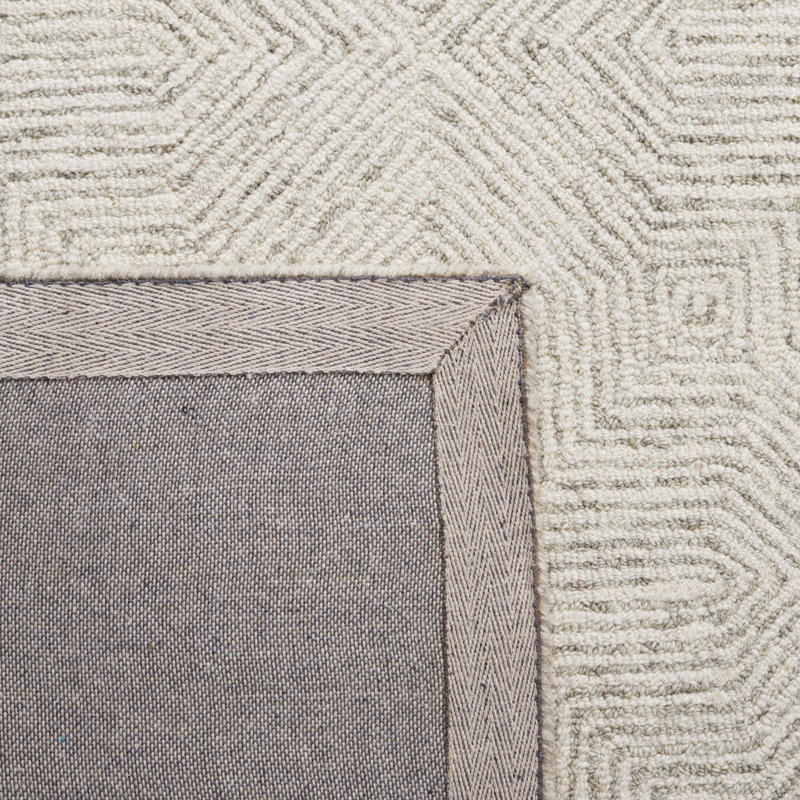 Tapis abstrait gris / ivoire Aniek 425, Tapis de couloir 2 pi 3 po x 5 pi