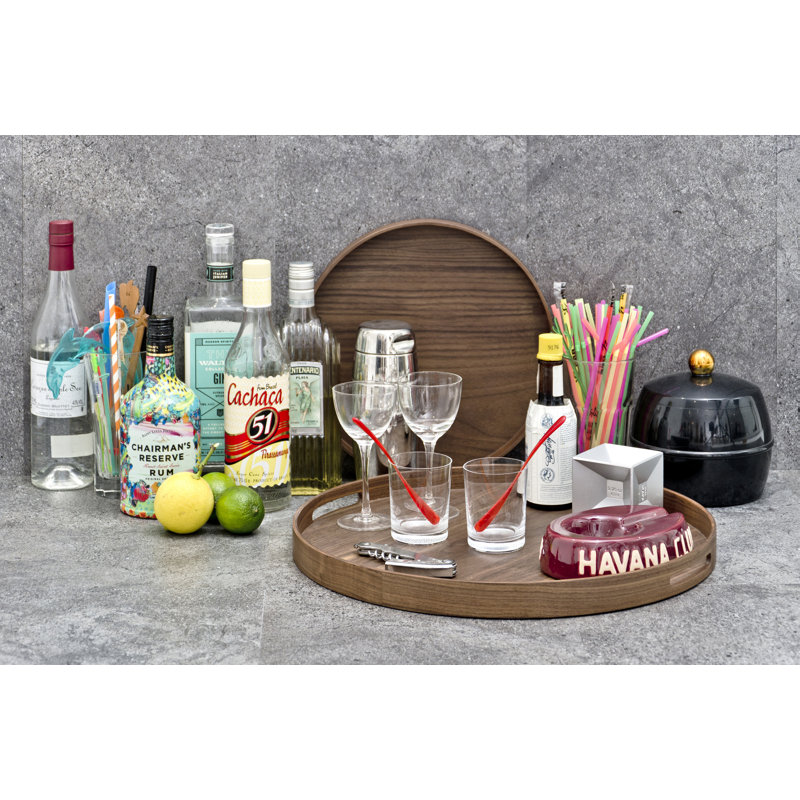 Menahan Solid Wood Tray, Walnut, 3.5cm H x 45cm W x 45cm L