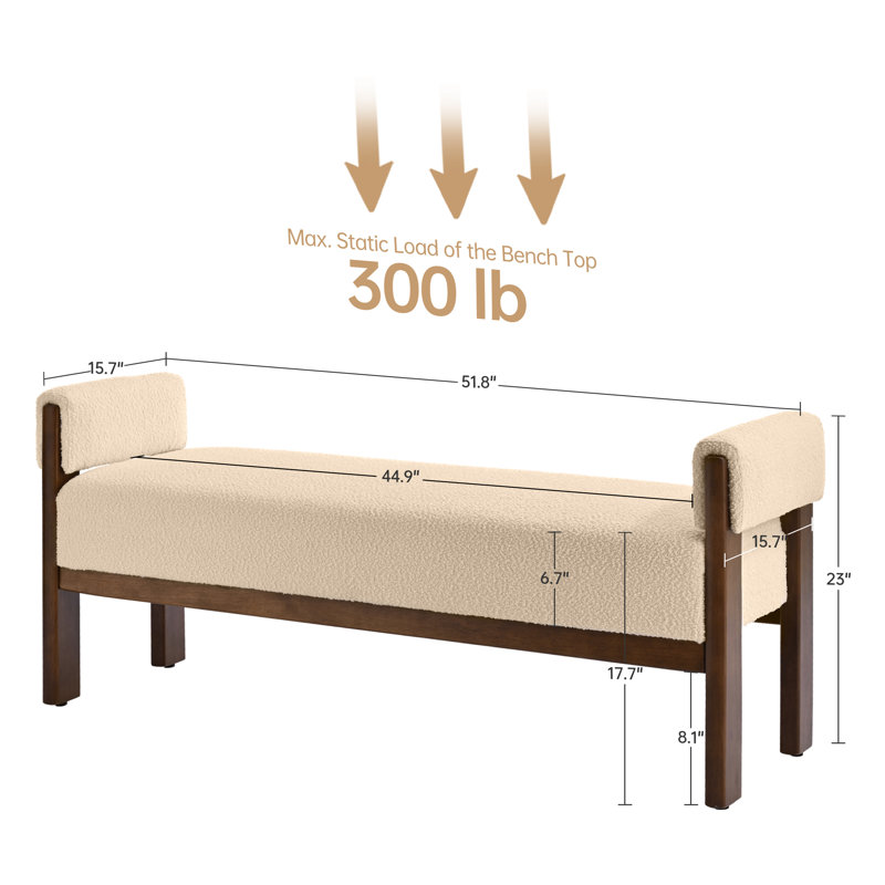 Repose-pieds rembourré Modern, Bouclette brune