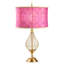 30.5"H Colette Fuchsia Drum Shade Geometric Glass Table Lamp