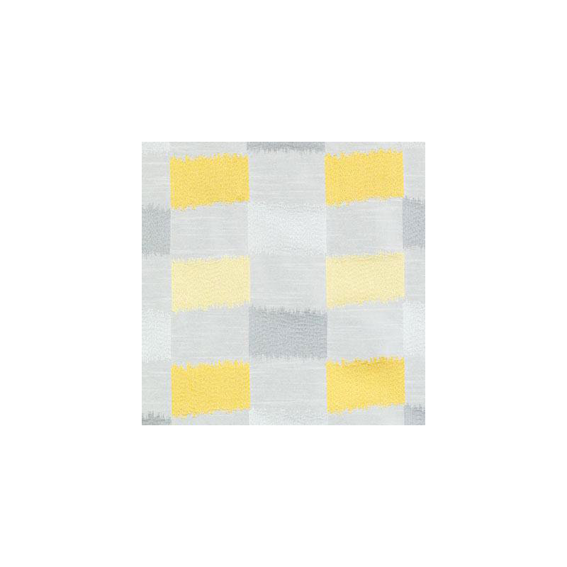Tissu brodé Barton, Bleu / Jaune