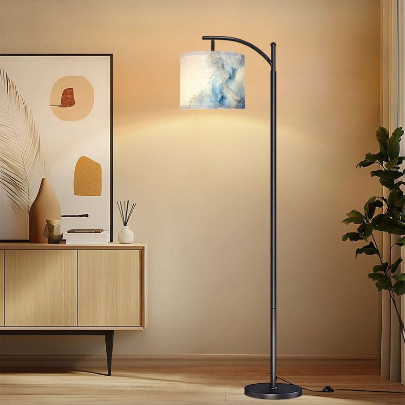 Lampe sur pied à arc avec abat-jour réglable Alcochid