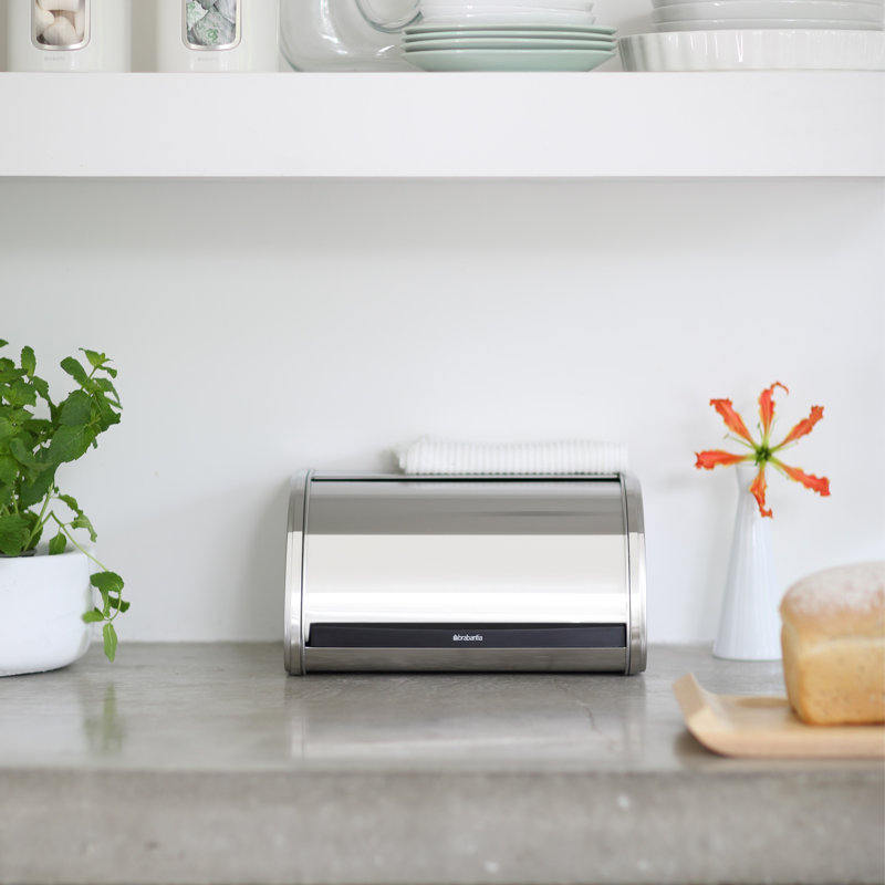 Boîte à pain à roulettes moyenne Brabantia, Acier brillant
