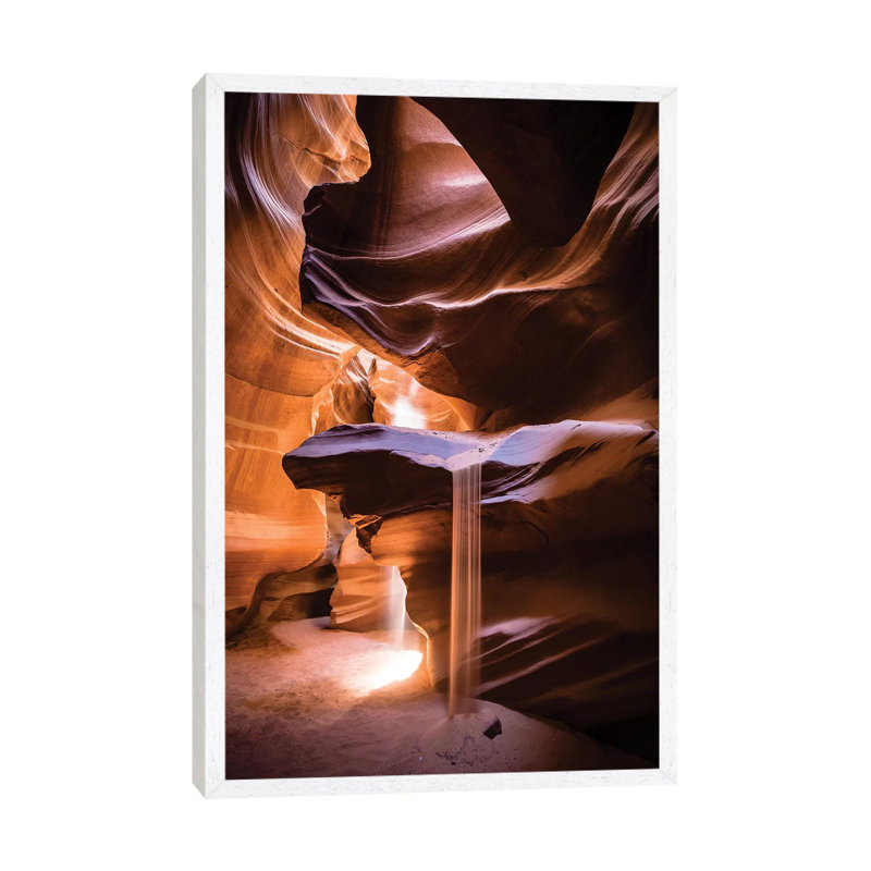 Sand Fall by Walde Jansky - Print on Canvas, White Floater Framed, 152.4cm H x 101.6cm W x 3.81cm D