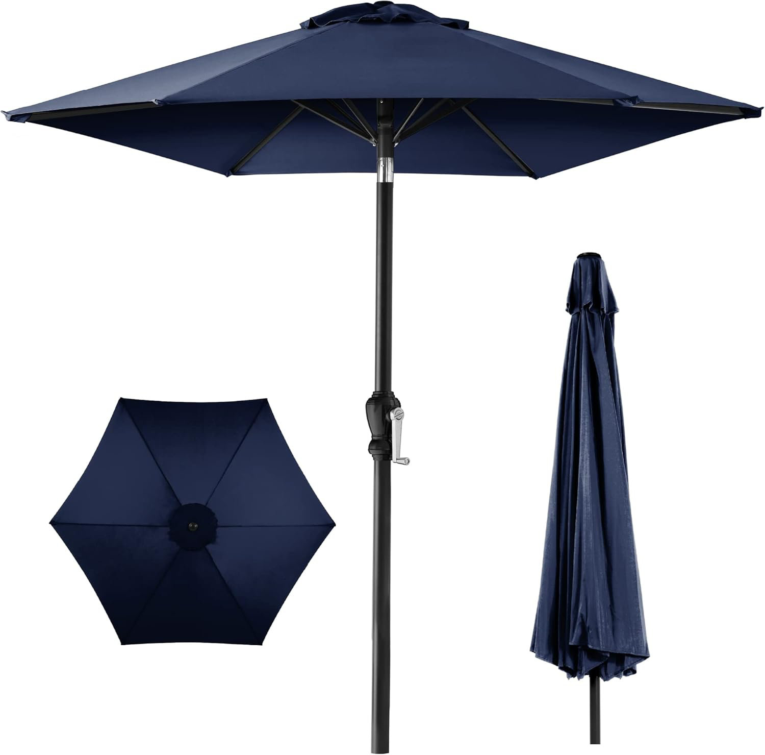 Arlmont & Co. 10Ft Outdoor Steel Polyester Market Patio Umbrella W ...