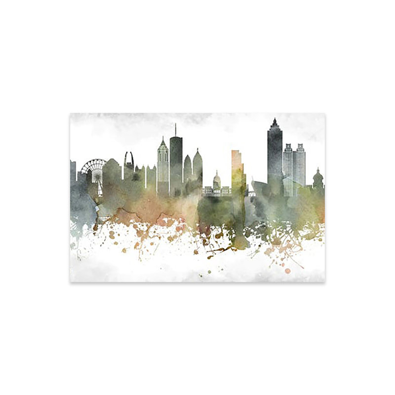 «Atlanta Skyline», impression sur verre acrylique, H 16 po x l 24 po x P 0,25 po