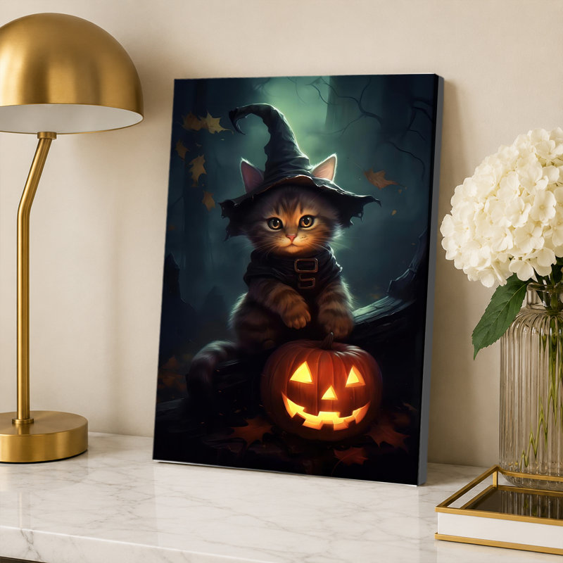 Affiche de chat mignon citrouille d'Halloween, 24x36inch