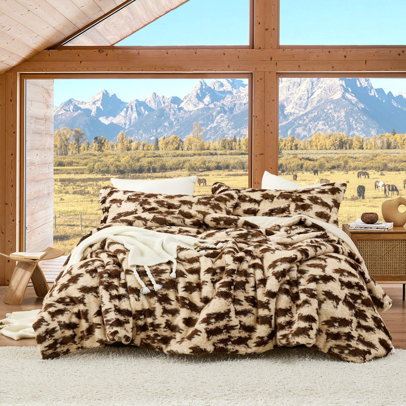 Cowboy - Coma Inducer Oversized Comforter Set - Brown Cow, Alaskan King Comforter + 4 King Shams