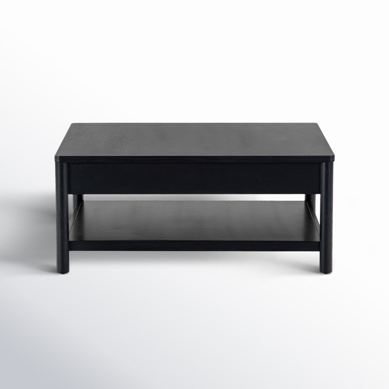 Jaylessa Wood 1 Drawer Coffee Table, Black