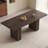 Mid-Century Large Brown Dining Table,66.93" Rectangle Kitchen Table