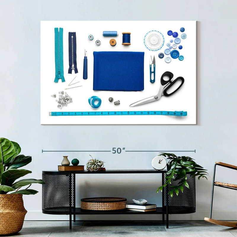 Senne Blue Sewing Kit, 30" H x 45" W